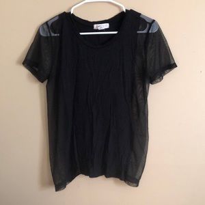 Forever 21 black mesh sleeve and side T-shirt